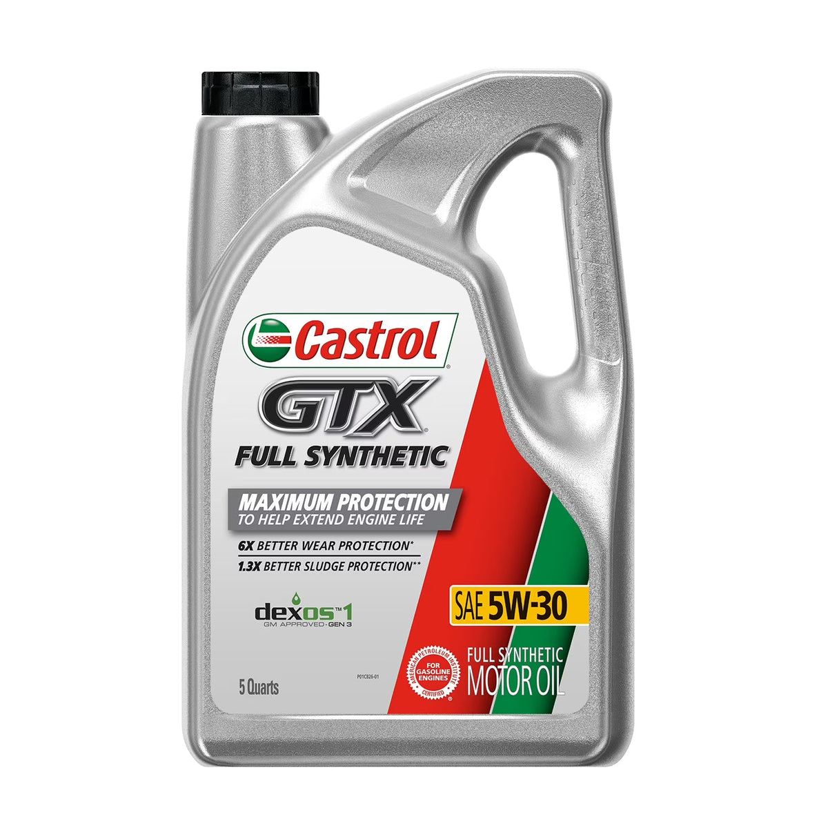 2026 New Castrol GTX Full Synthetic 5W-30 Motor Oil, 5 Quarts