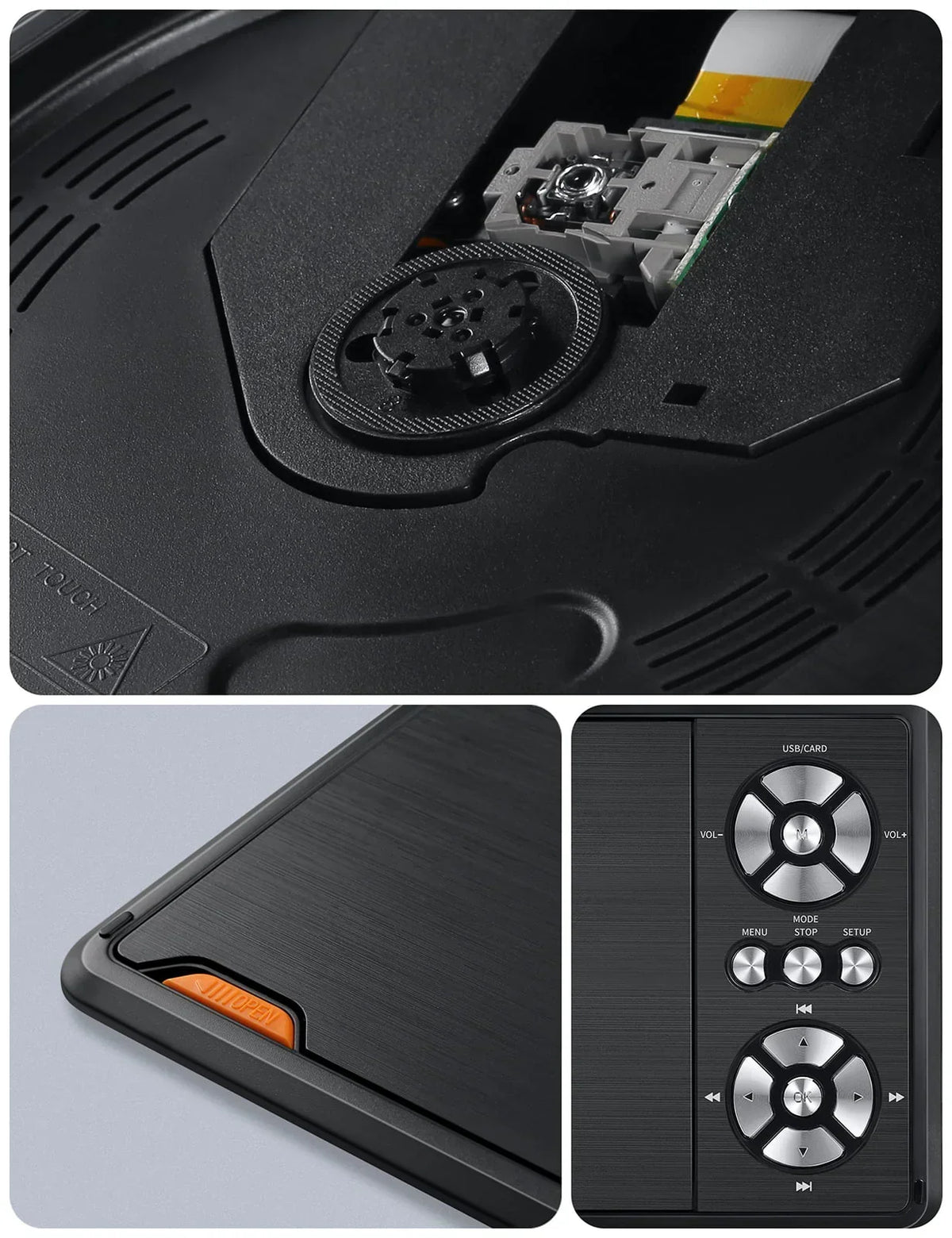 2026 New7.5'' Portable DVD Player for Car and Kids Support USB & SD Cards 5 Hours Internal Battery Car DVD Player with Car Charger, Black