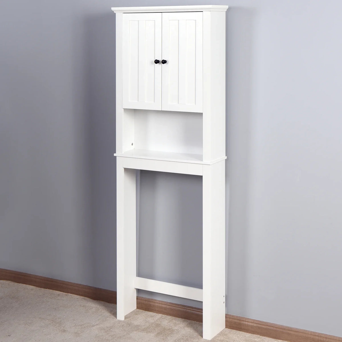 2026New Ktaxon 67"H Over The Toilet Storage, Bathroom Space Saver, Bathroom Cabinet with Double Door & Adjustable Shelves, White