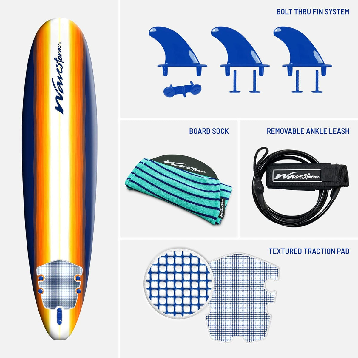 Classic Soft Top Foam 8ft Surfboard