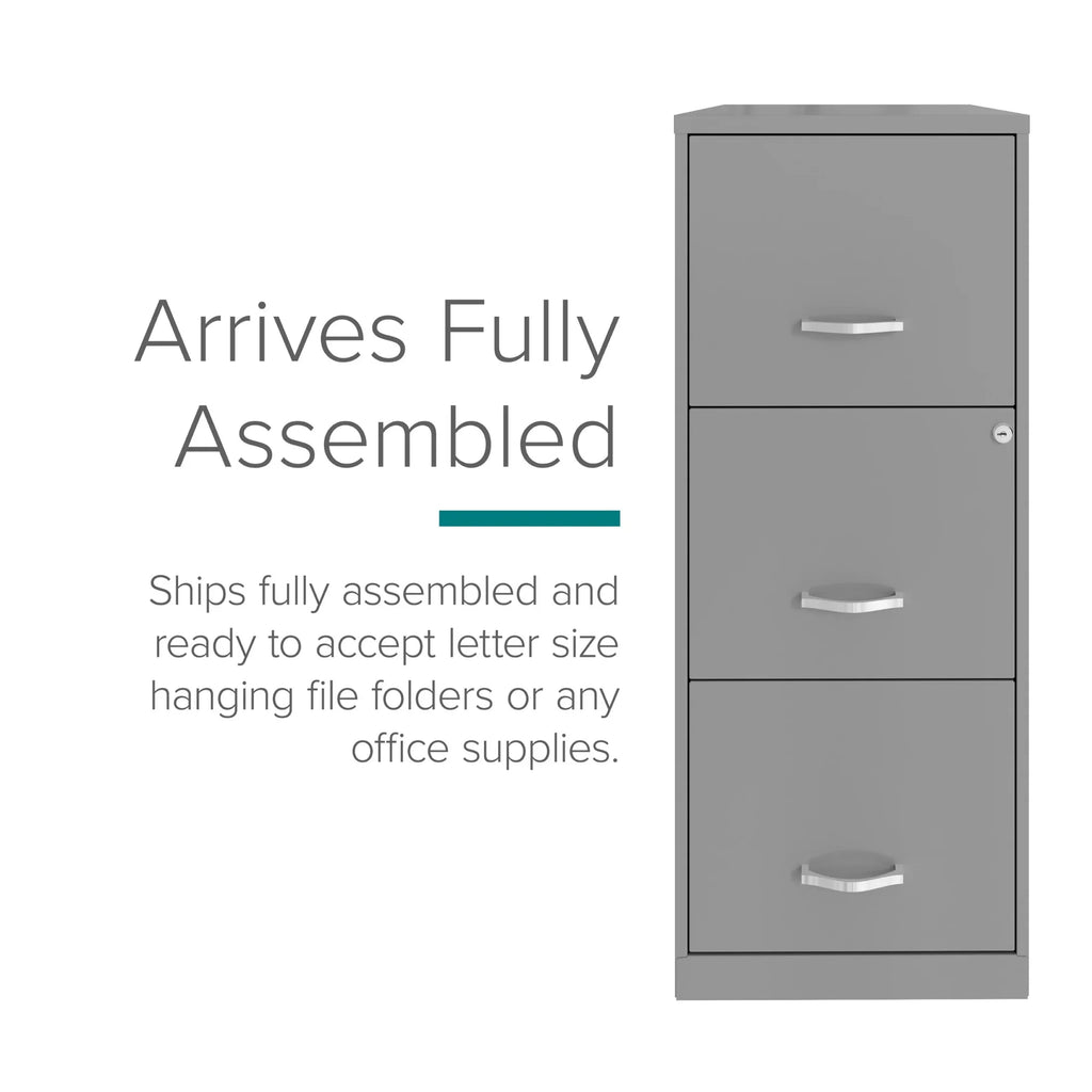 2026 NewSpace Solutions 18" Deep 3 Drawer Smart Letter Width Vertical File Cabinet, Navy