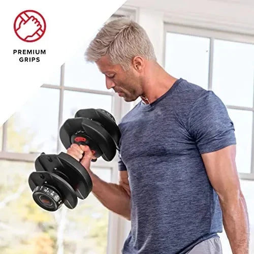 2026 NewBowflex SelectTech 552 Adjustable Dumbbells (pair), 2.3–23.8 kg, space-saving home fitness equipment