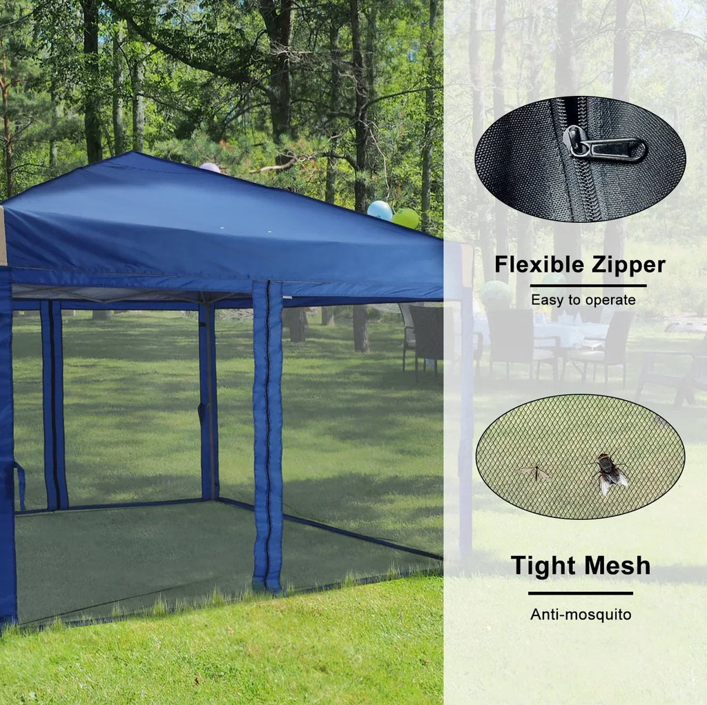 2026 NewAoodor 12'x12' Pop Up Canopy with Removable Mesh Sidewalls, Outdoor Portable Instant Shelter Tent-Black