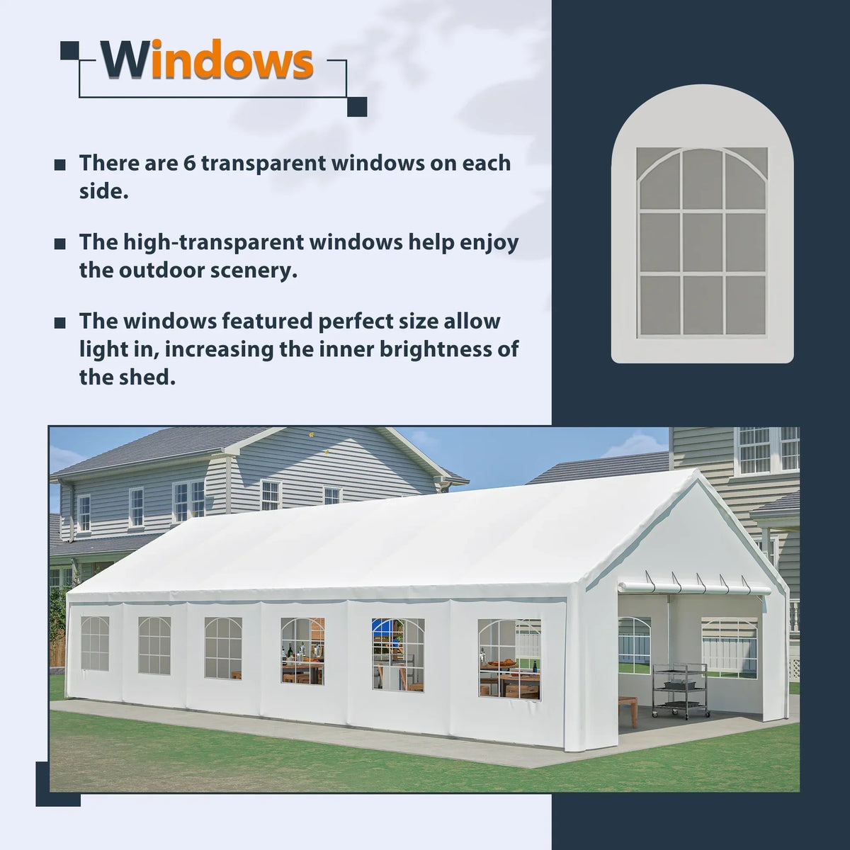 2026 New20x40 FT Heavy-Duty Party Tent with 3 Storage Bags - Large Waterproof Wedding Event Shelter for Removable Sidewalls & Zipper Door - Outdoor Commercial Tent for Parties Carport Camping BBQ Garden