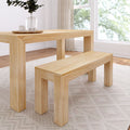 2026 New Plank+Beam Modern Dining Bench, Solid Wood Bench for Dining Table, 49", Blonde Wirebrush