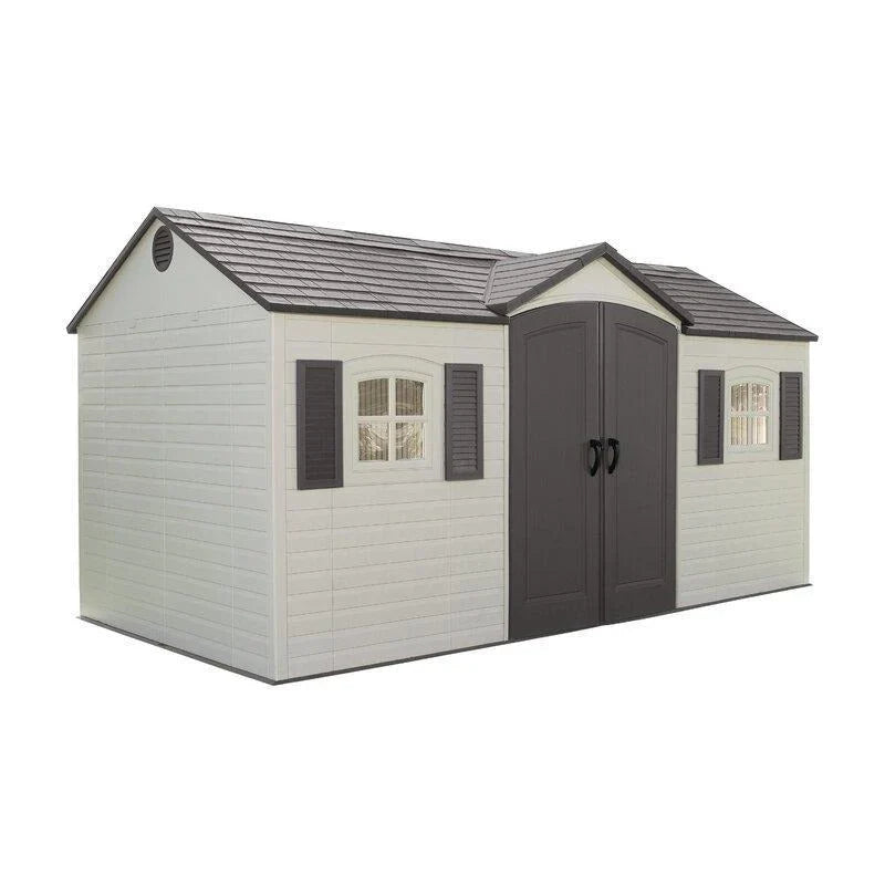 2026 New2025 Side entrance, 4.57 m W x 2.44 m D, plastic tool shed