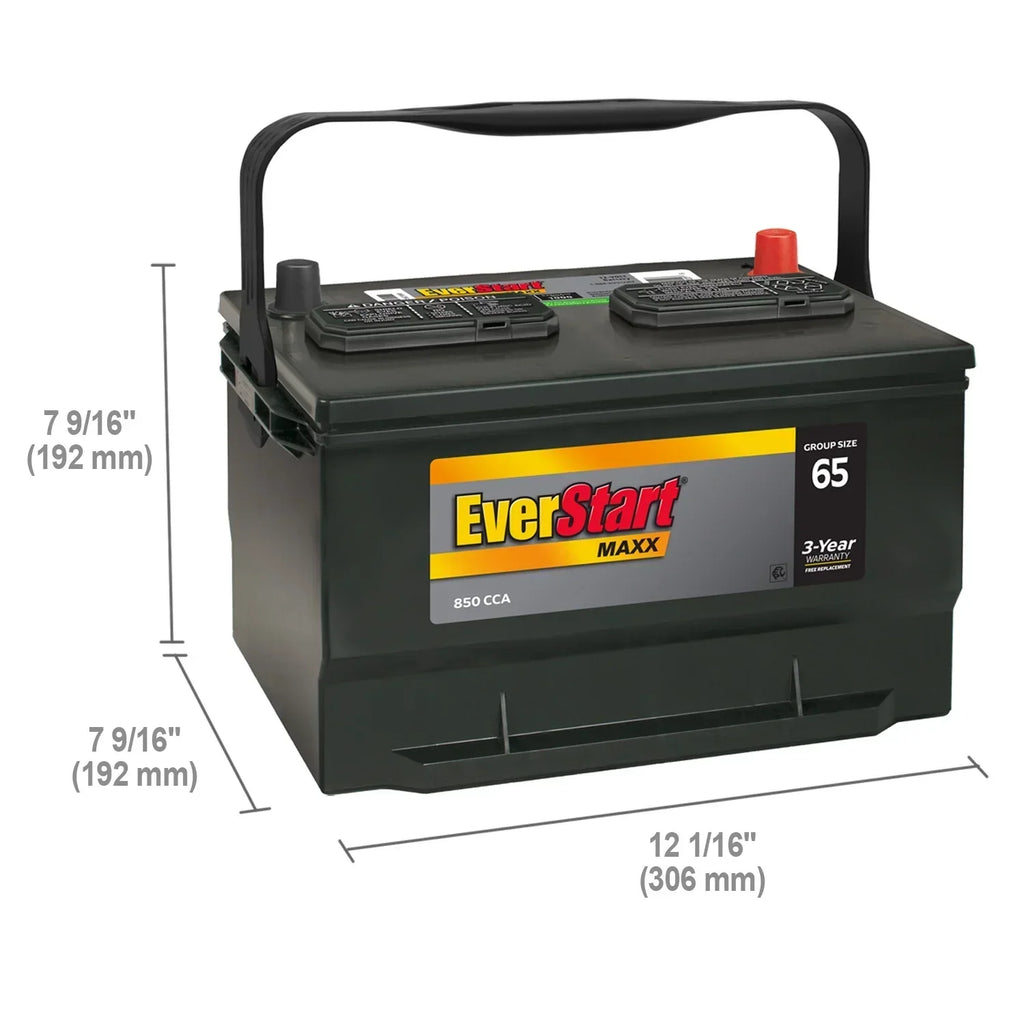2026 NewEverStart Maxx Lead Acid Automotive Battery, Group Size 65 12 Volt 850 CCA
