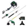 2026 New4 in 1 Multi-Functional Trimming Tool, 31CC 4-Cycle Garden Tool System with Gas Pole Saw, Hedge Trimmer, Grass Trimmer, and Brush Cutter EPA Compliant, Green