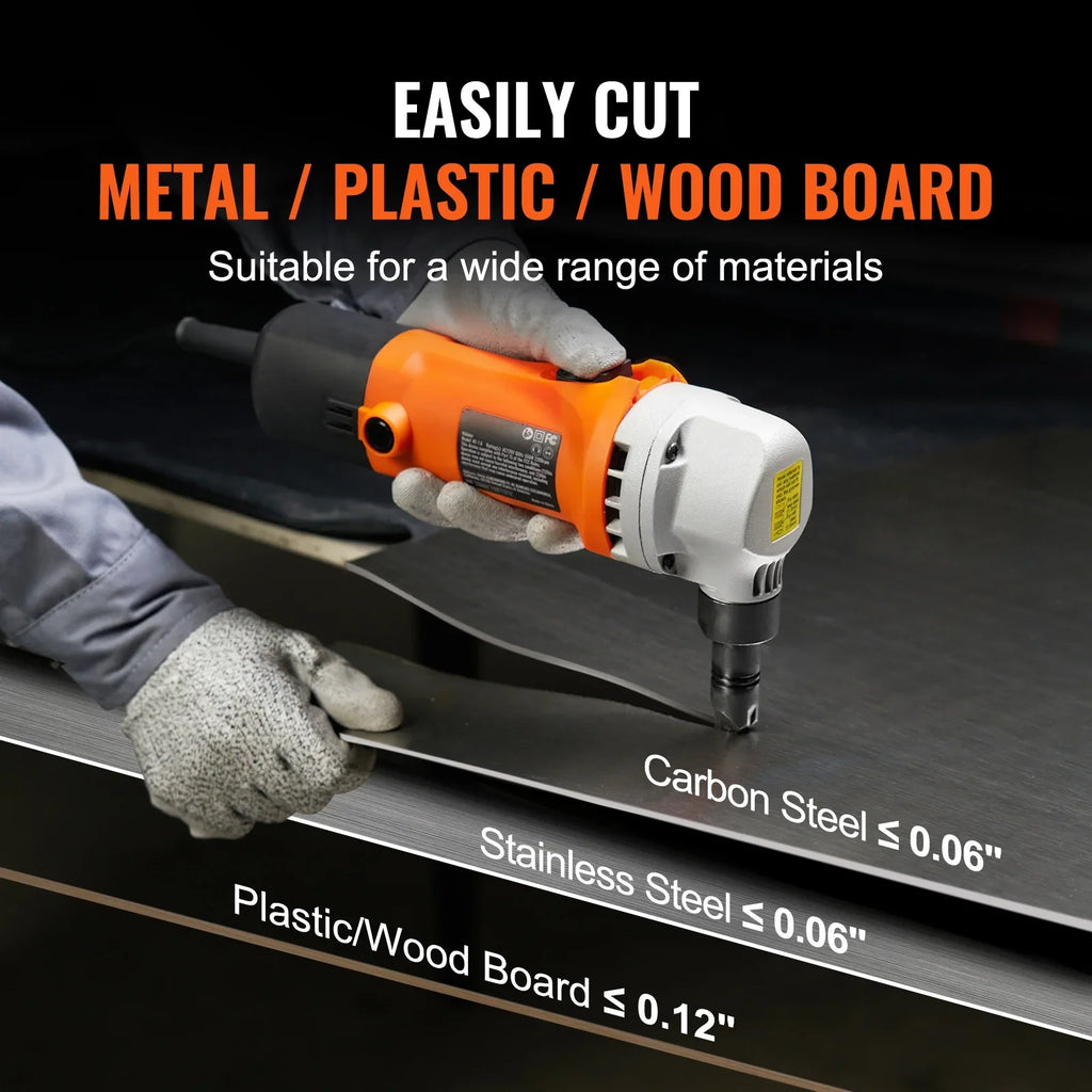 2026 NewKFFKFF Sheet Metal Nibbler, 550W Powerful 2200 RPM High Speed, 360 Degree Rotation Electric Nibbler Metal Cutter