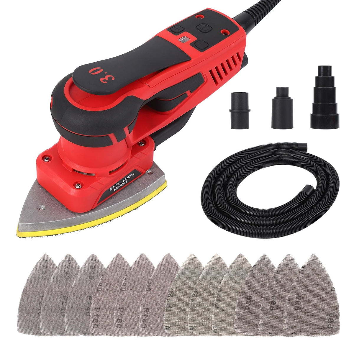 2026 NewM optimized Electric Detail Sander with 12 Sanding Paper, 350W Brushless Motor Mouse Sander, Powerful & Low Vibration, 10000 RPM, for Wood Working