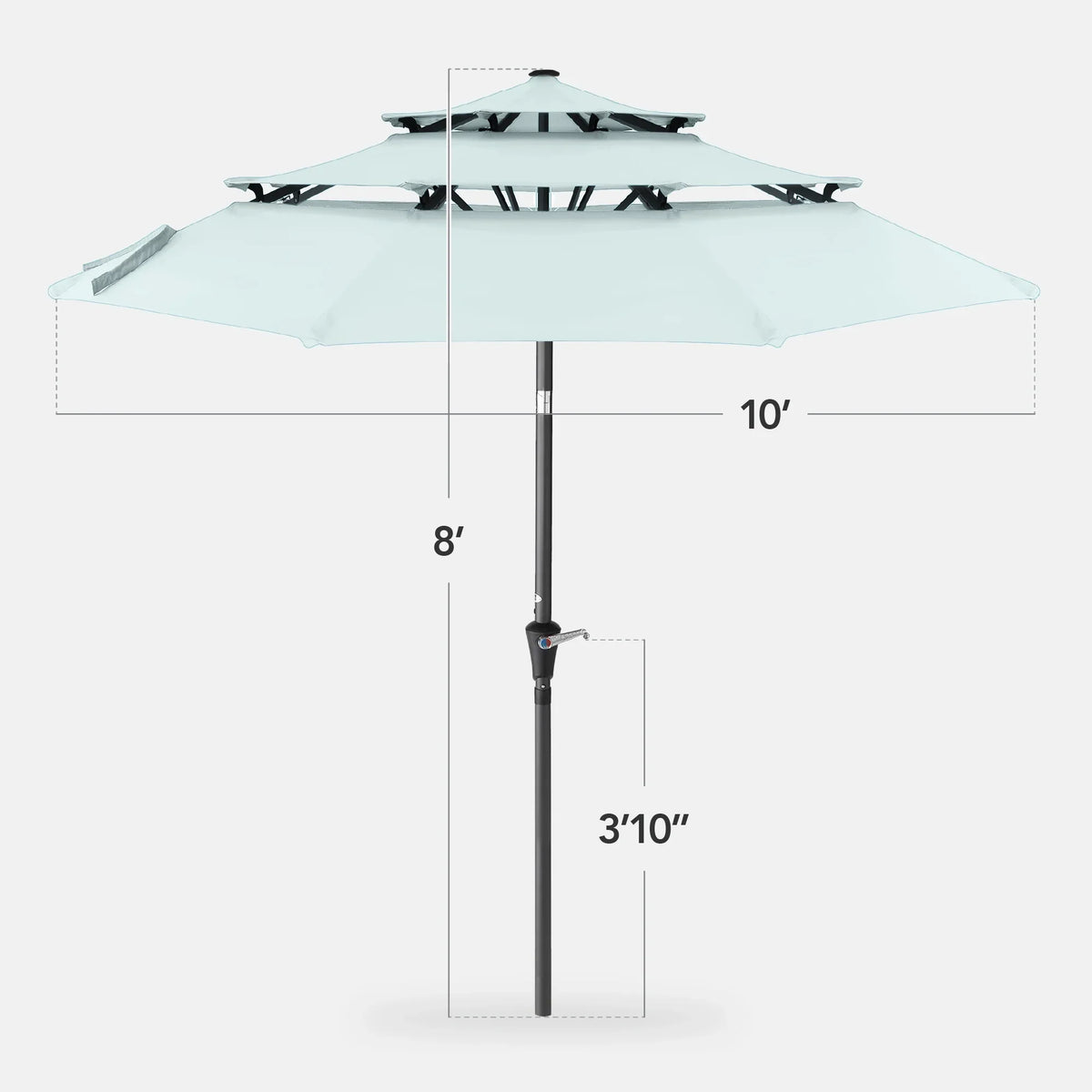 2026 NewBest Choice Products 10ft 3-Tier Patio Umbrella, Market Sun Shade w/ Tilt Adjustment, Easy Crank - Red