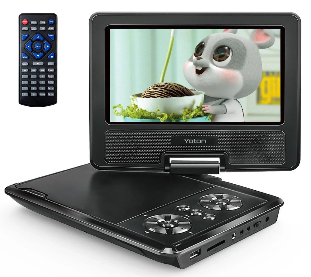 2026 New7.5'' Portable DVD Player for Car and Kids Support USB & SD Cards 5 Hours Internal Battery Car DVD Player with Car Charger, Black