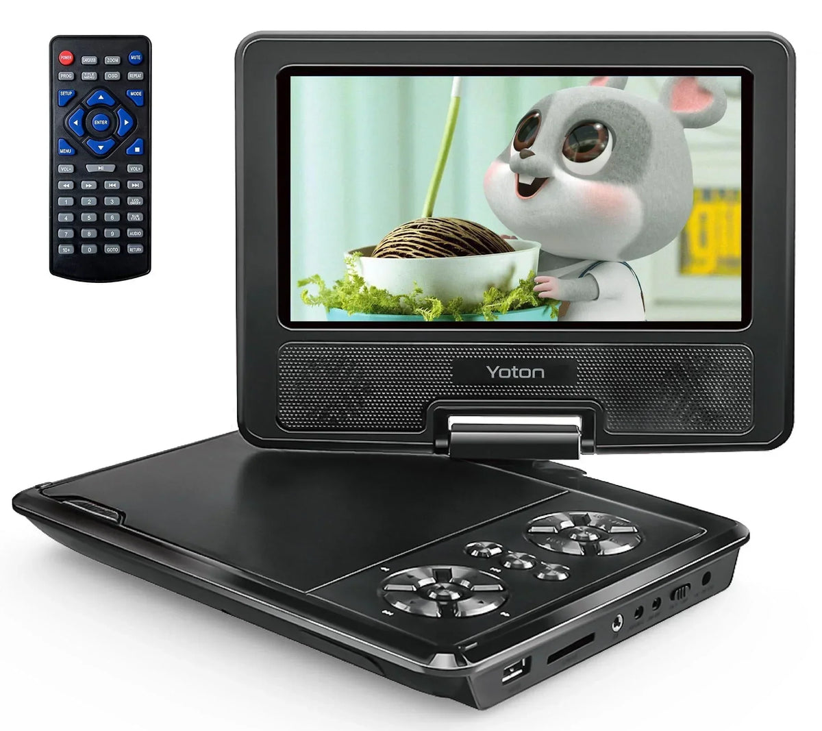 2026 New7.5'' Portable DVD Player for Car and Kids Support USB & SD Cards 5 Hours Internal Battery Car DVD Player with Car Charger, Black