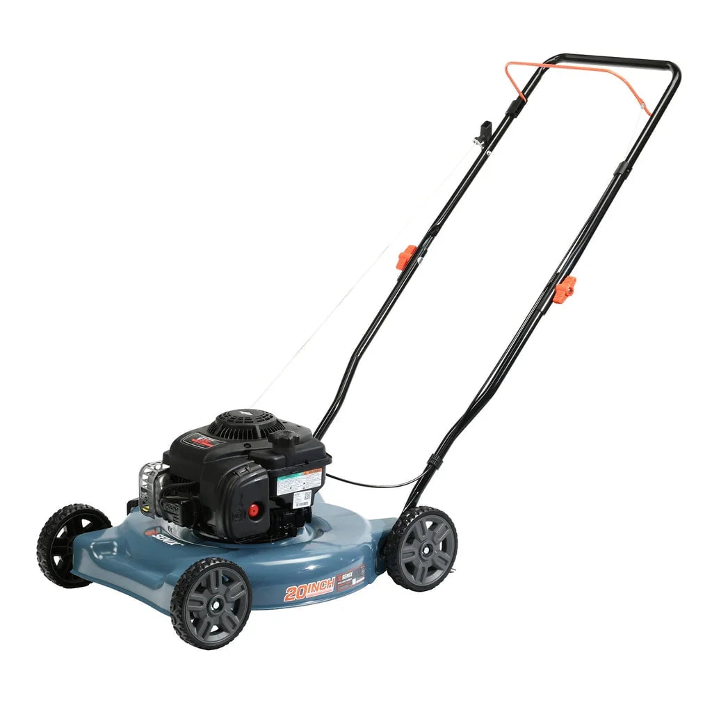 2026 NewSENIX Gas Lawn Mower, 20-Inch, 125 cc 4-Cycle Briggs & Stratton Engine, Push Lawnmower with Side Discharge, 3-Position Height Adjustment, LSPG-L2, Blue