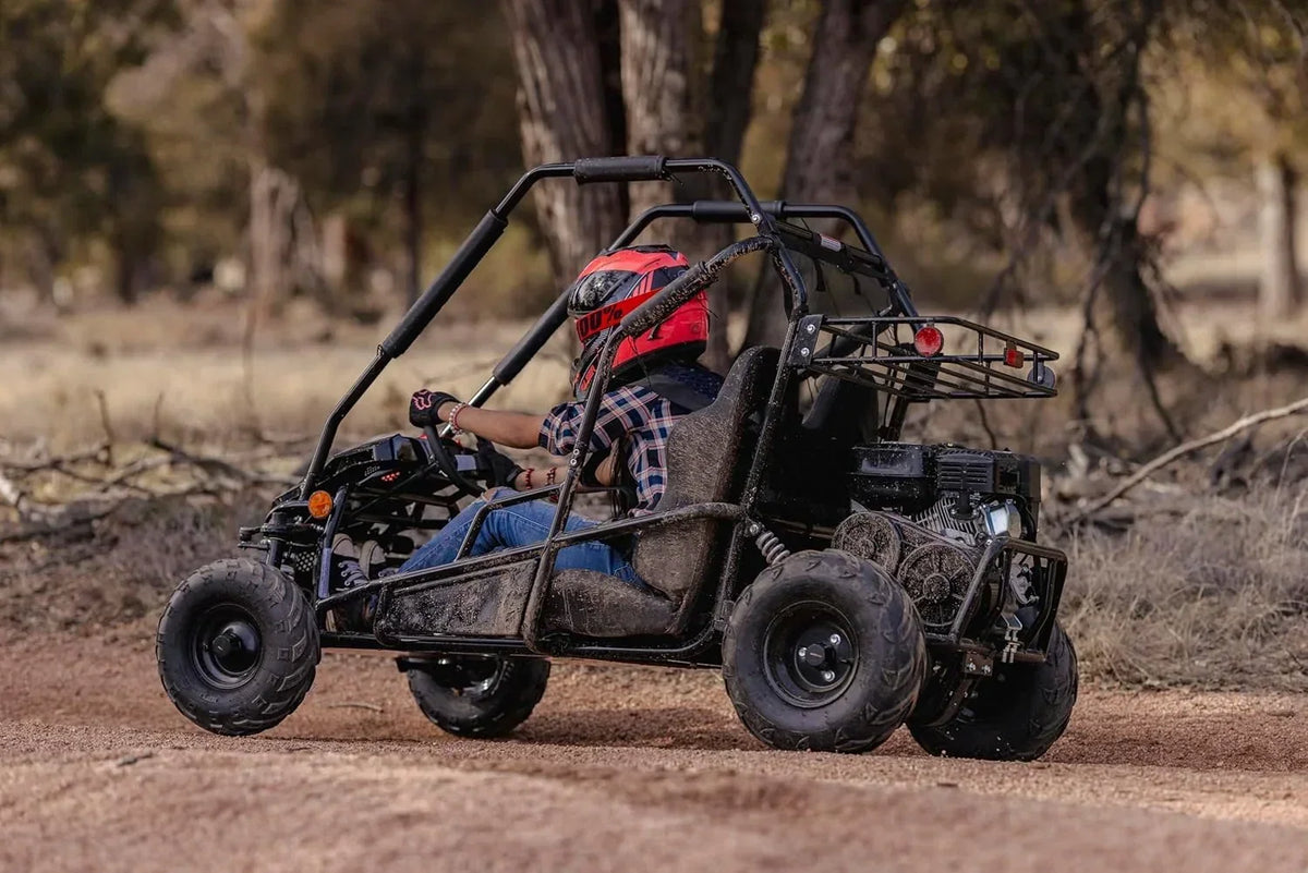 2026 NewColeman Powersports GK200 196cc Gas Powered Go-Kart, Two-Seater Off-Road Vehicle Up to 23 MPH, Rugged Suspension, Pull-Start Engine, Ages 13+, Red