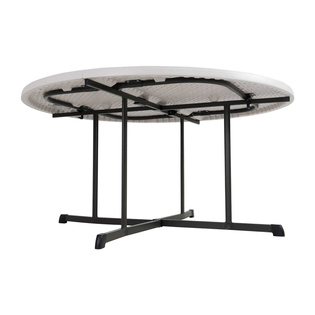 2026 NewLifetime 60" Centerfold Indoor/Outdoor Commercial Grade Folding Round Table, Almond 1 Piece 1 Count (80806)