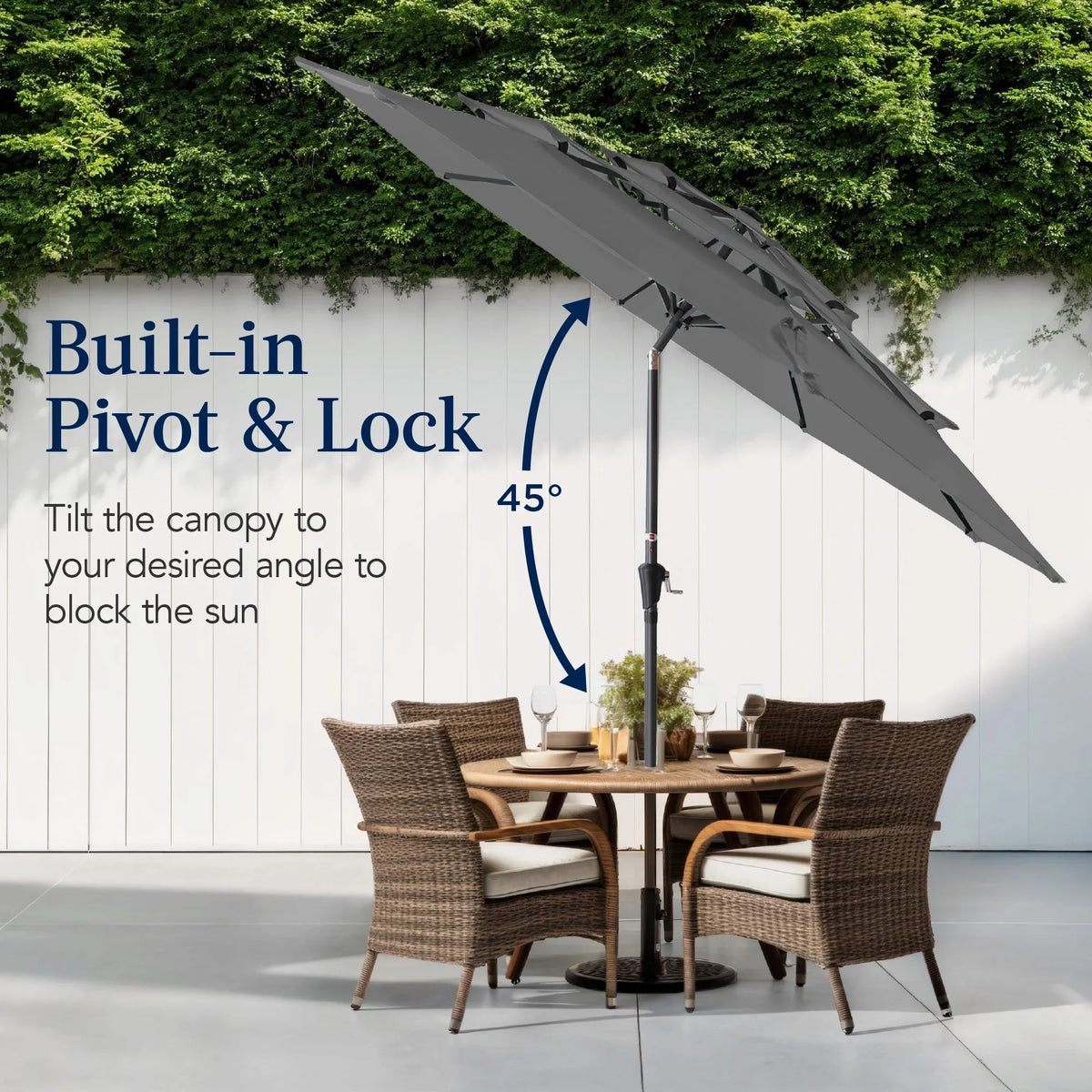 2026 NewBest Choice Products 10ft 3-Tier Patio Umbrella, Market Sun Shade w/ Tilt Adjustment, Easy Crank - Red