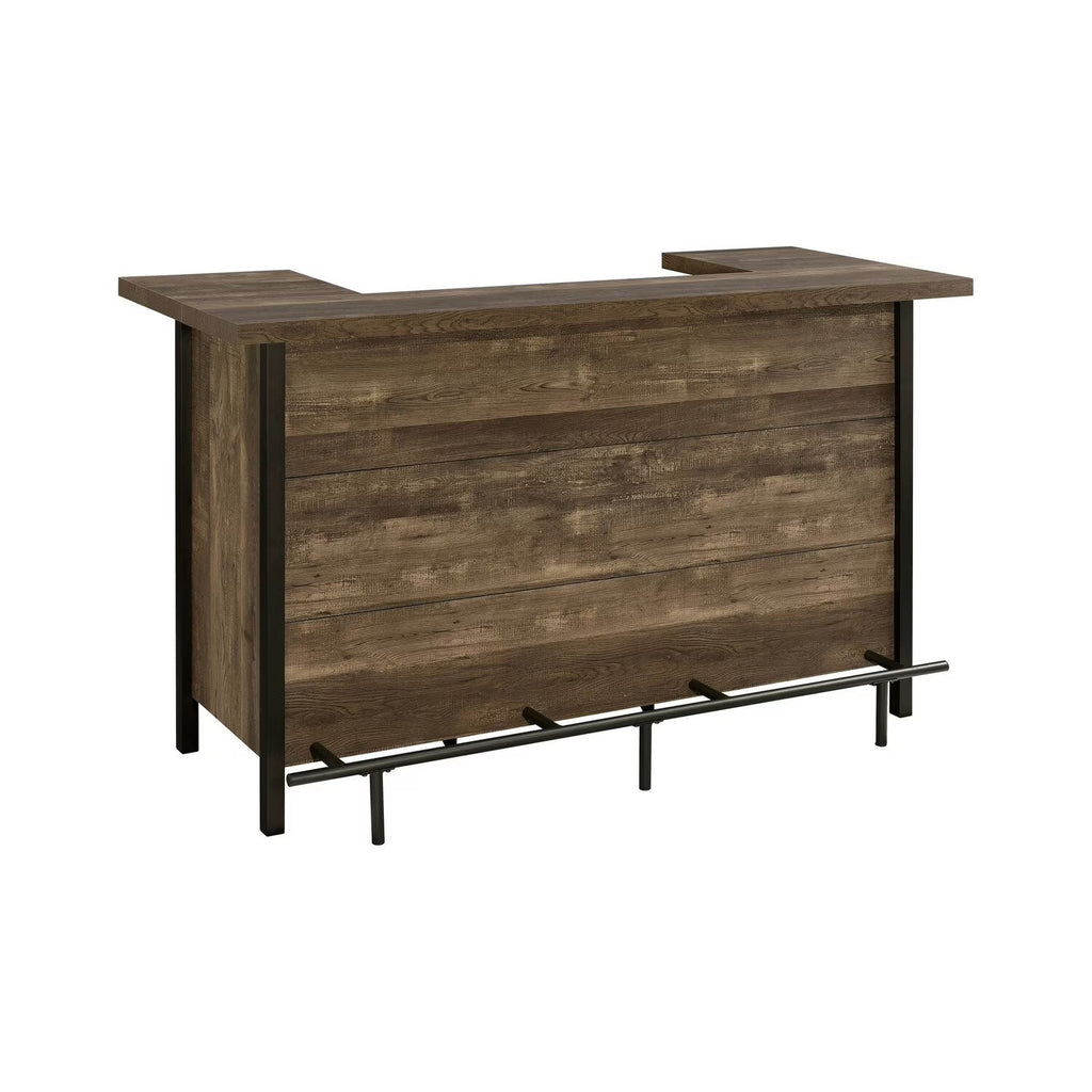 2026 New71 Inch Rectangular Home Bar Serving Unit Storage Shelves 2 Tiers Brown