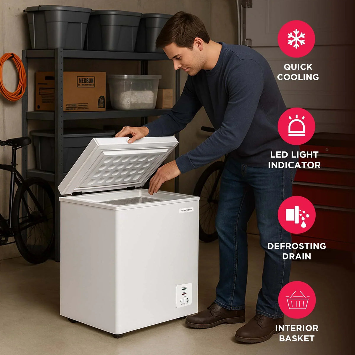 2026 NewFrigidaire, 2.1 Cu. Ft. Chest Freezer, White