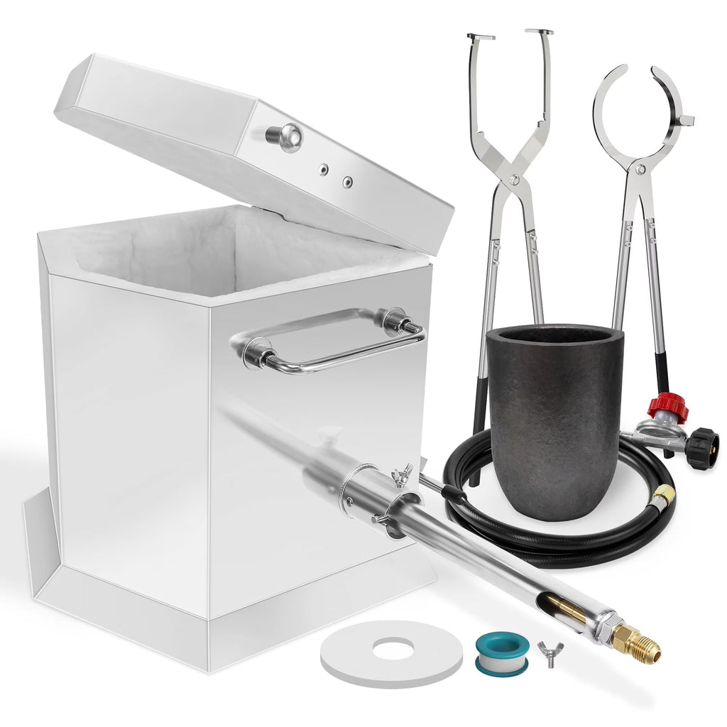2026 New7KG Propane Melting Furnace Kit with Two Tongs and Crucible, All New Kiln Metal Foundry Furnace Smelting Gold Silver Copper Aluminum, Metal Recycle Home Smelting Casting Tool