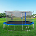 2026 New14FT Outdoor Trampoline with Safety Enclosure, Steel Tube Frame, Ladder & Secure Net - Heavy Duty, Blue