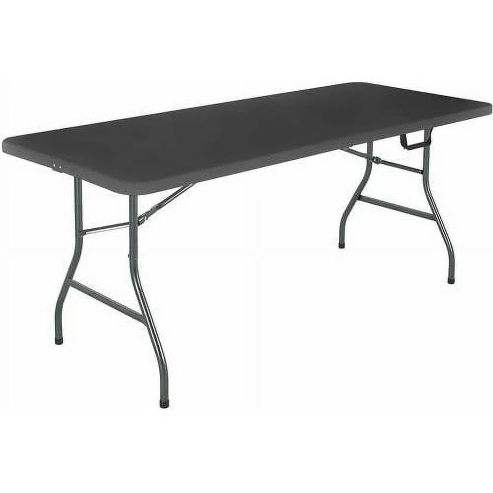 Cosco 6 Foot Centerfold Folding Table, Black