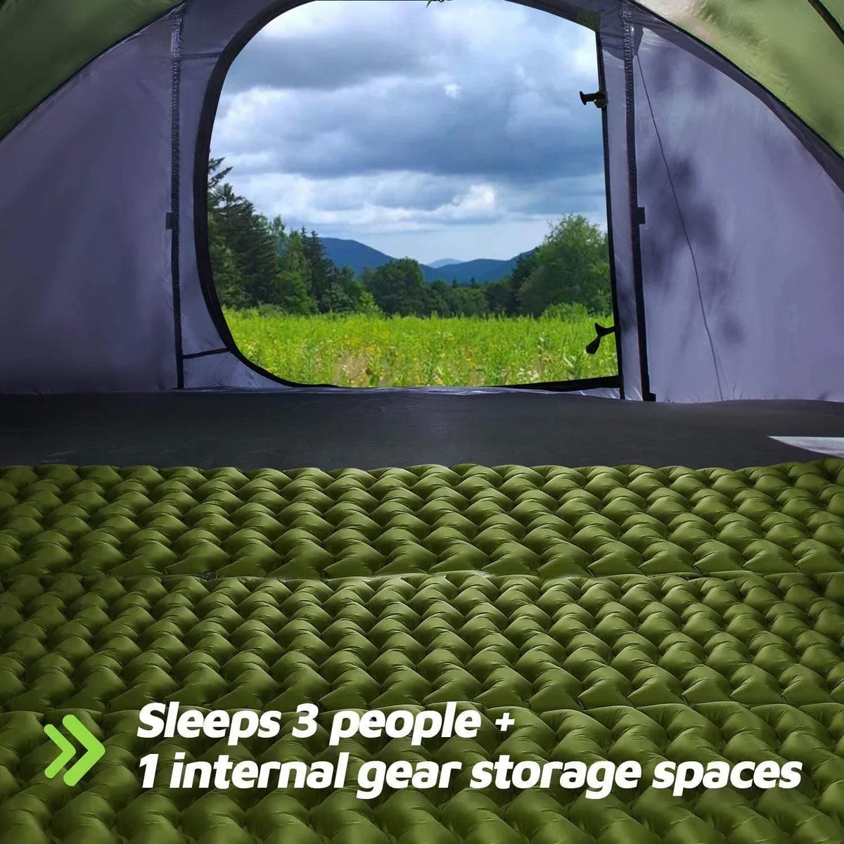 2026 New4 Person Easy Pop Up Tent,9.5" X6.6" X52'',Waterproof, Automatic Setup,2 Doors-Instant Family Tents for Camping, Hiking & Traveling