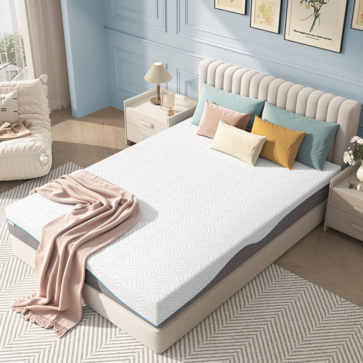 8in Full Mattress, LEGAHOME Medium Firm Mattress Bed in a Box, Full Size Memory Foam Mattress with Cooling Gel&Edge Support&Pressure Relief&Motion Isolation, CertiPUR-US for Bedroom, White & Gray