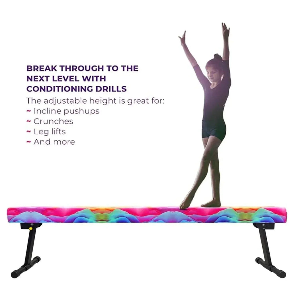 2026 New8FT Adjustable&Foldable Gymnastics Balance Beam,Home Gym Equipment,Easy Assembling and Storage,No Tool Require,for Kids Children Girls Training