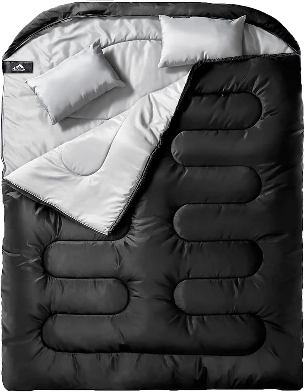 2026 NewDouble Sleeping Bag for Adults Mens with Pillow, XL Queen Size Two Person Sleeping Bag for All Season Camping Hiking Backpacking 2 Person Sleeping Bags for Cold Weather & Warm