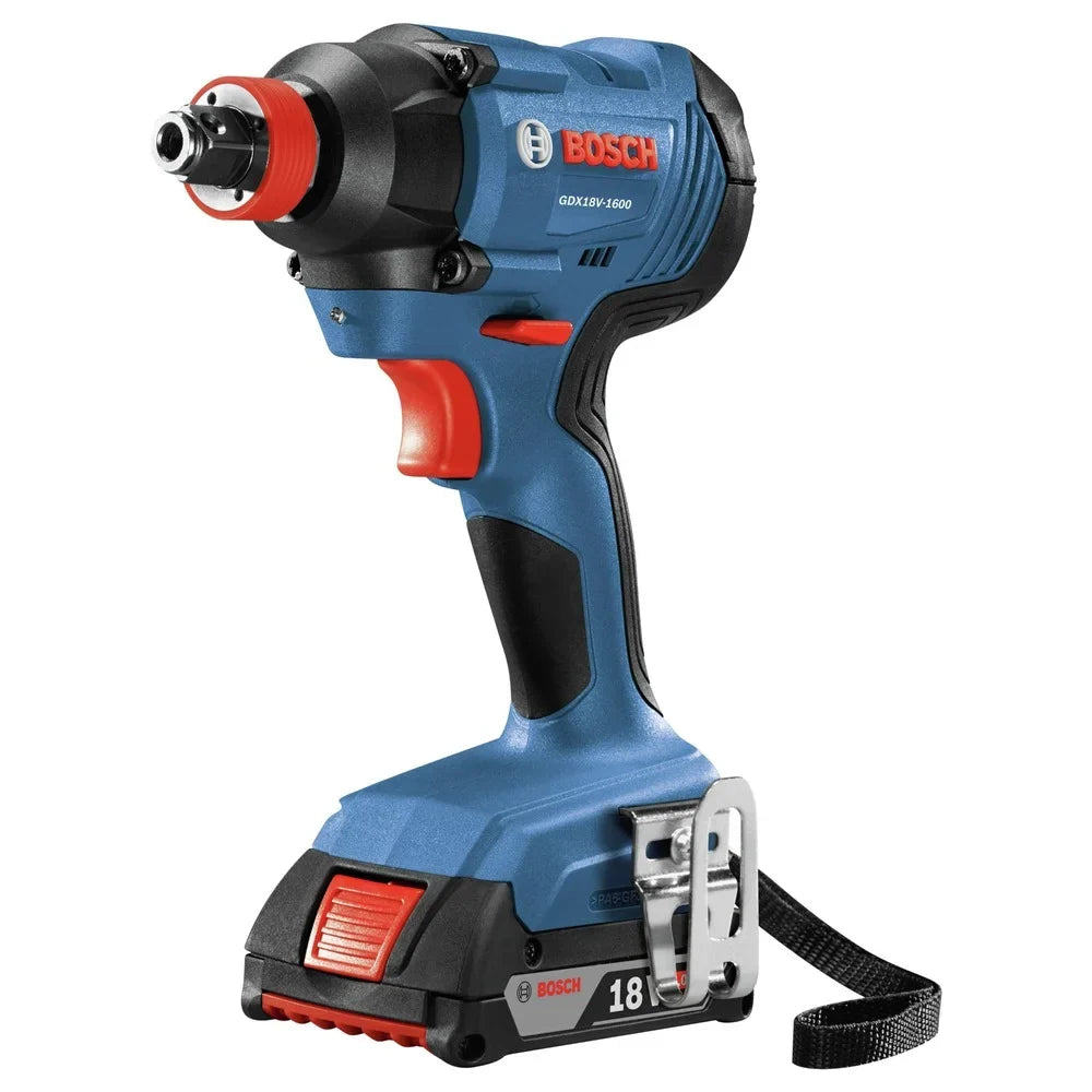 2026 New Bosch GDX18V-1600B12 18V Freak Lithium-Ion 1/4 in. and 1/2 in. Cordless Two-In-One Bit/Socket Impact Driver Kit (2 Ah)