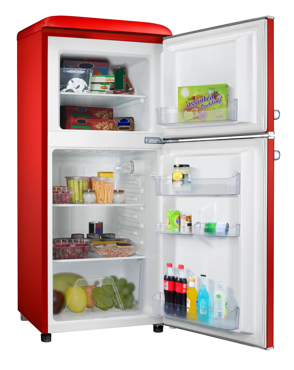 2026 NewGalanz 4.0 cu ft Retro Two Doors Refrigerator, Red