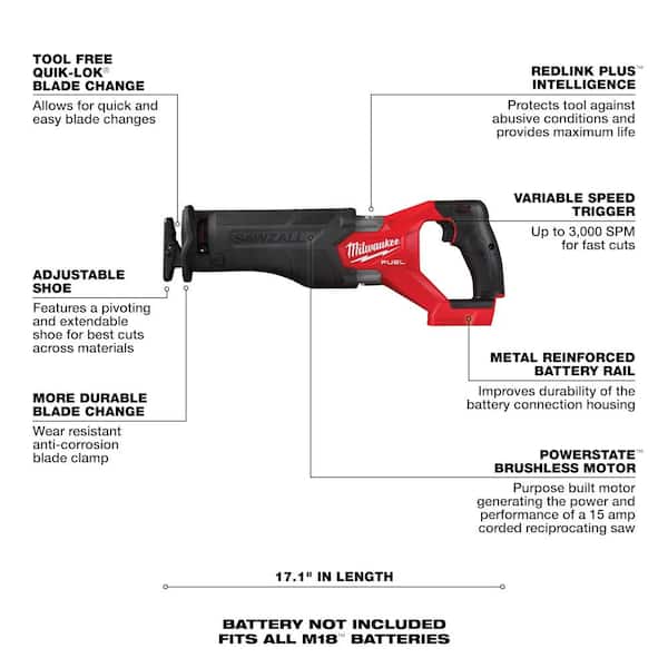 2026 NewM18 FUEL 18-Volt Lithium-Ion Brushless Cordless SAWZALL w/7-1/4 in. Rear Handle Circ Saw, Two 6 Ah High Output Batteries