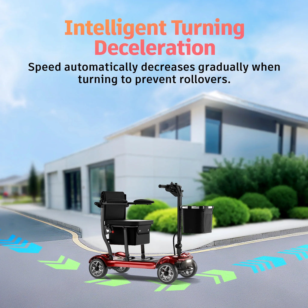 2026 NewEAGLOG Light Weight 4 Wheels Mobility Scooter for Seniors, Electric Folding Wheelchair Device for Travel, Black