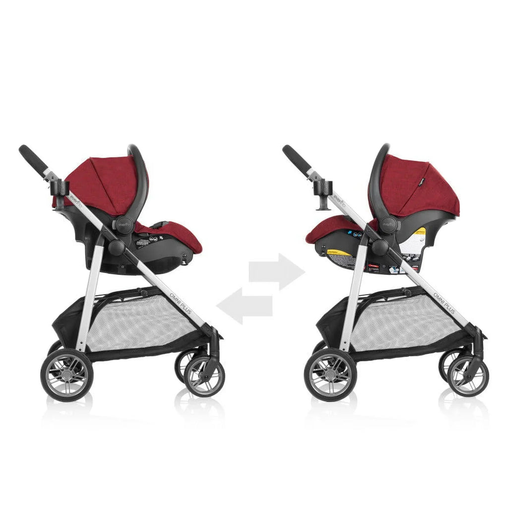 2026 NewEvenflo Omni Plus Modular Travel System with LiteMax Sport Infant Car Seat, Mylar Gray, Unisex