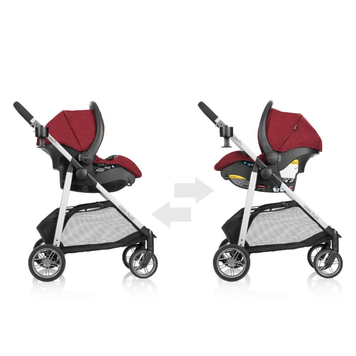 2026 NewEvenflo Omni Plus Modular Travel System with LiteMax Sport Infant Car Seat, Mylar Gray, Unisex
