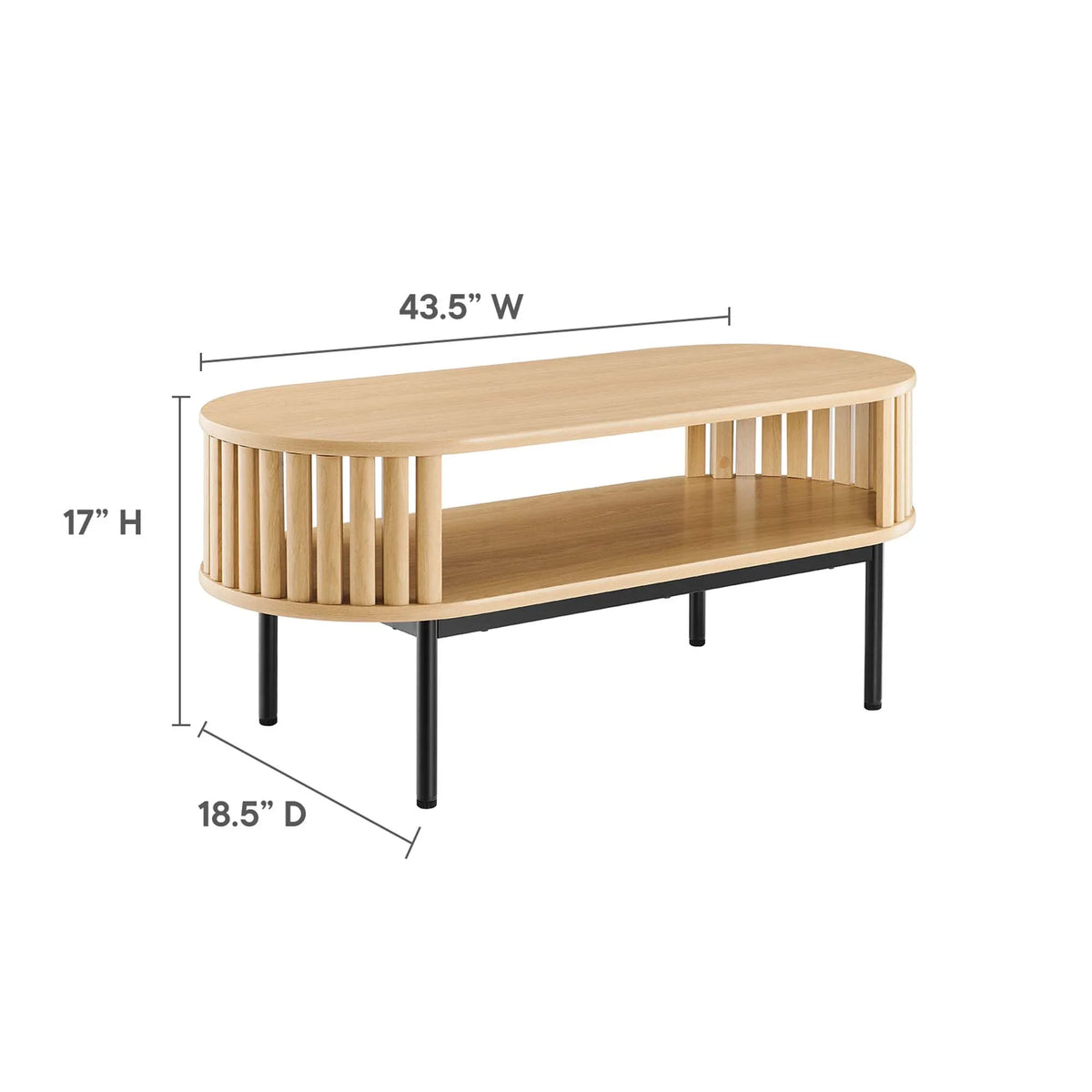 2026 NewModway Fortitude Wood Coffee Table in Walnut Black