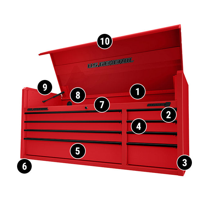 56 in. x 22 in. Top Chest, Series 3, Red