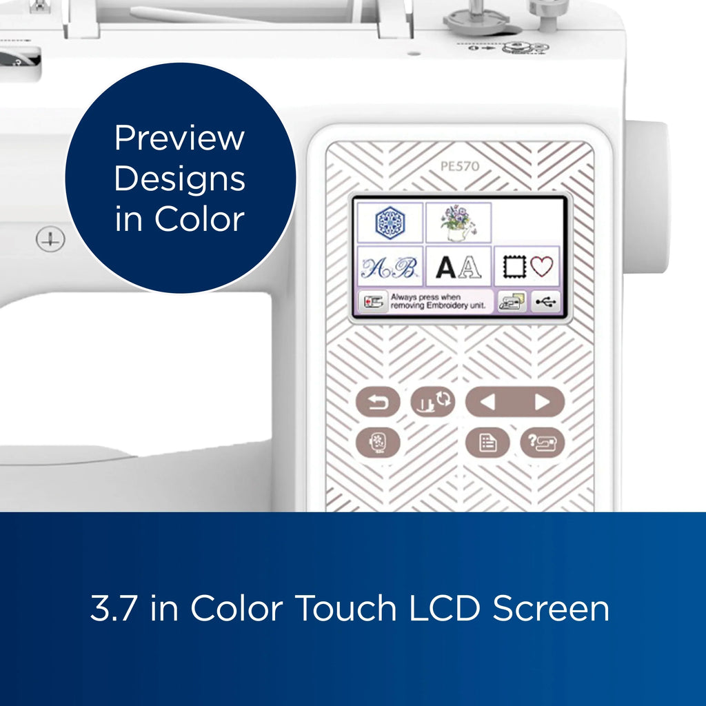 2026 NewBrother PE570 Embroidery Machine with 135 Built-in Designs, Wireless Connectivity, and Artspira App Integration