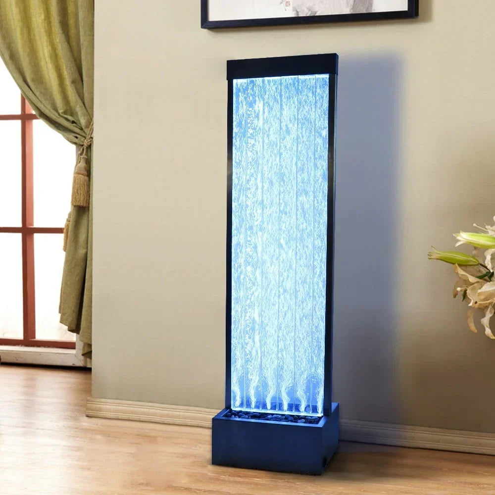 2026 New72'' Acrylic Bubble Fountain, Standing Bubble Panel, Color Lights/Remote Ctrl