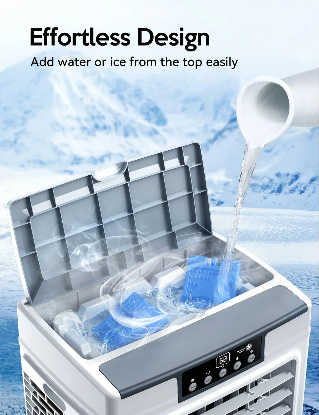 2026 NewEvaporative Cooler, 2100CFM Air Cooler, 120" Oscillation Swamp Cooler with Remote Control, 24H Timer, 3 Wind Speeds for Outdoor Indoor Use, 7.9Gallon