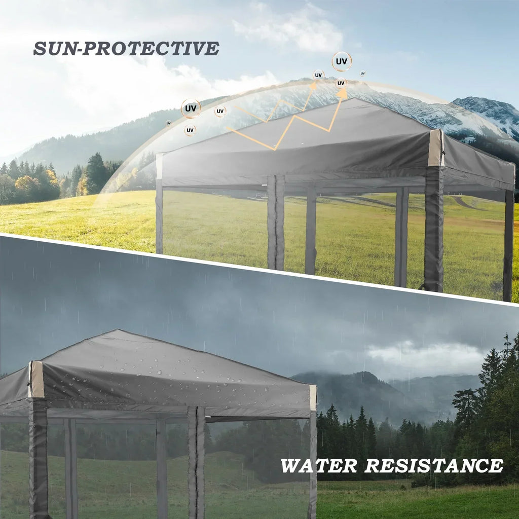 2026 NewAoodor 12'x12' Pop Up Canopy with Removable Mesh Sidewalls, Outdoor Portable Instant Shelter Tent-Black