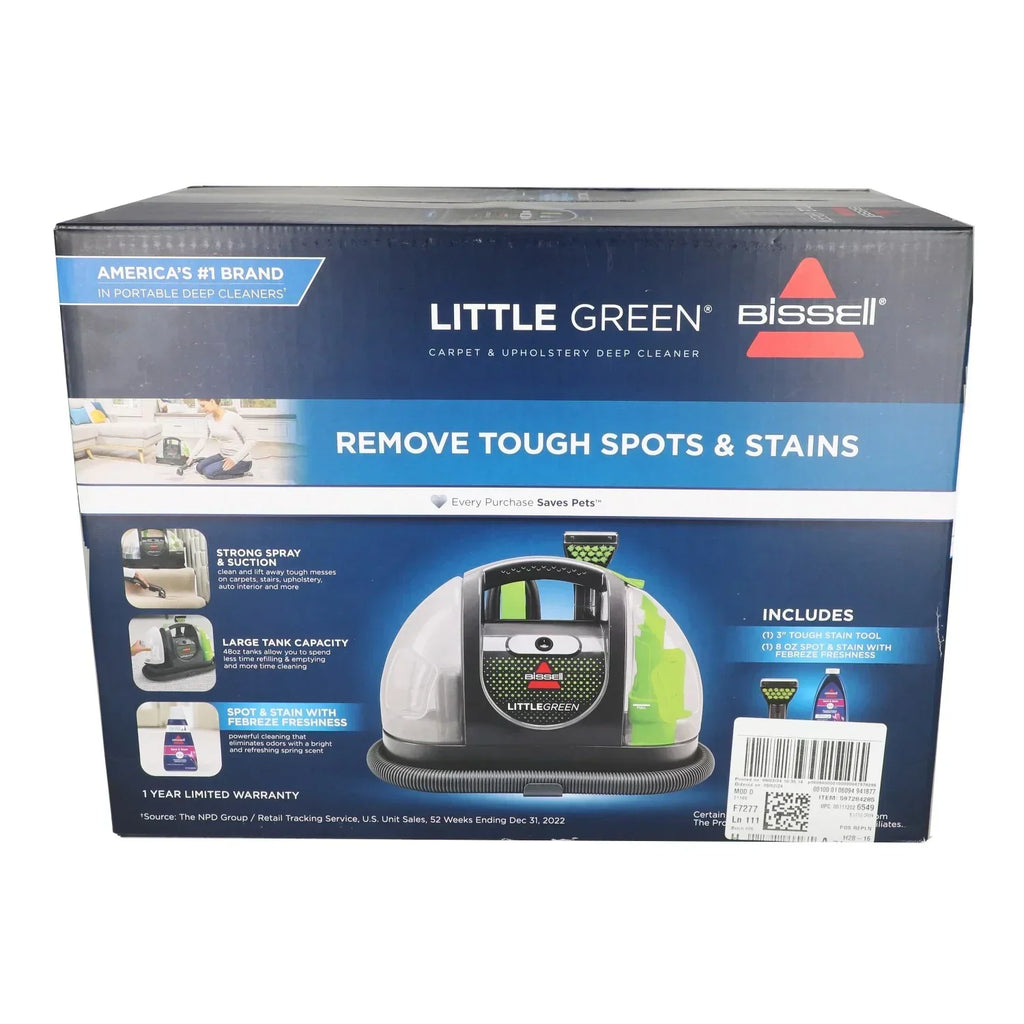 2026 NewBISSELL Little Green Portable Deep Cleaner, for Carpet, Upholstery, and Auto, Lightweight, Strong Suction, Large Tank Capacity, 3369, Green