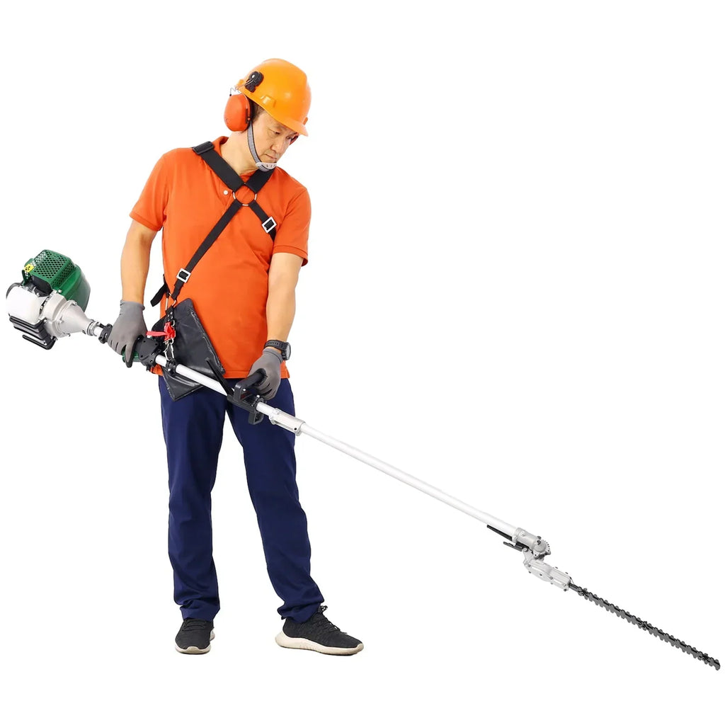 2026 New4 in 1 Multi-Functional Trimming Tool, 31CC 4-Cycle Garden Tool System with Gas Pole Saw, Hedge Trimmer, Grass Trimmer, and Brush Cutter EPA Compliant, Green