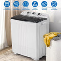 2026 New20Lb Twin Tub Washing Machine w/ Built-In Pump - Semi-Automatic 1300RPM Compact Washer for Apartment, Dorm, RV, Camping, White/Black