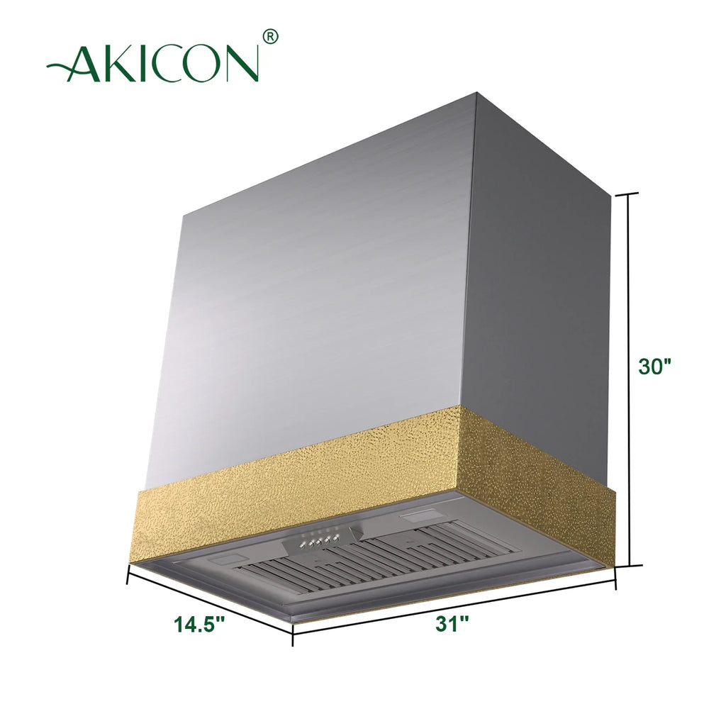 2026 New Akicon Range Hood 30 Inch, 600 CFM Ducted Vent Hood, Stainless Steel Box Kitchen Hood with 2 LED Lights, Removable Baffle Filters