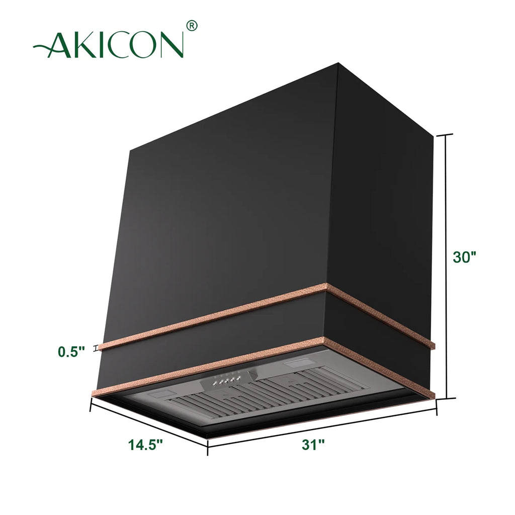2026 New Akicon Range Hood 30 Inch, 600 CFM Ducted Vent Hood, Stainless Steel Box Kitchen Hood with 2 LED Lights, Removable Baffle Filters
