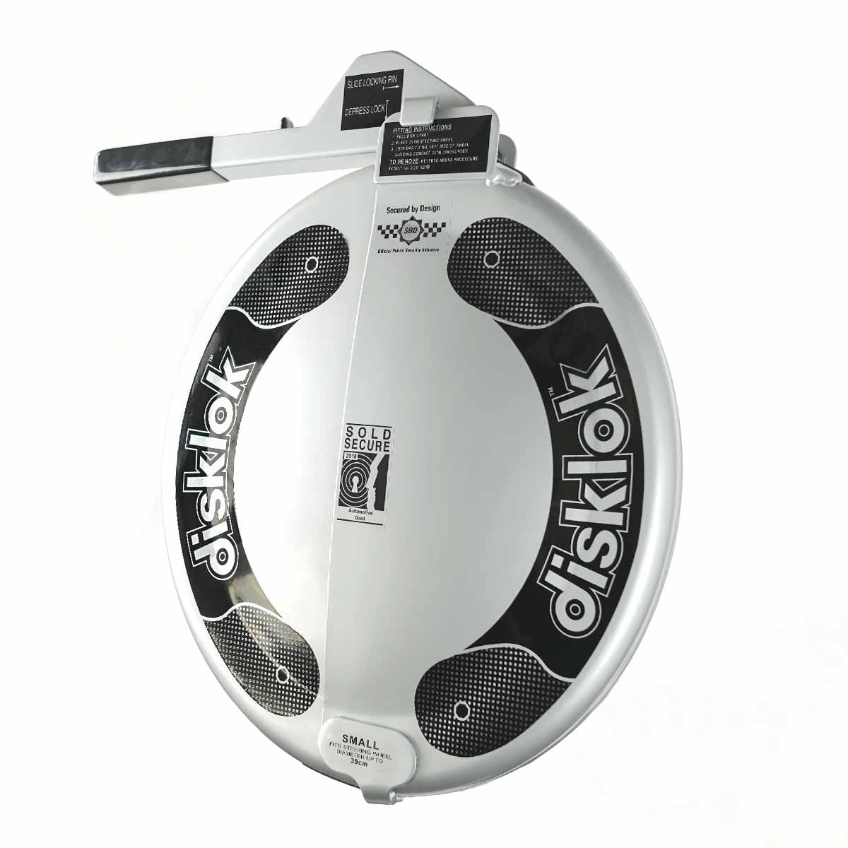 2026 NewDisklok Security Device - Steering Wheel Lock - Silver - Left Hand Drive (LHD)