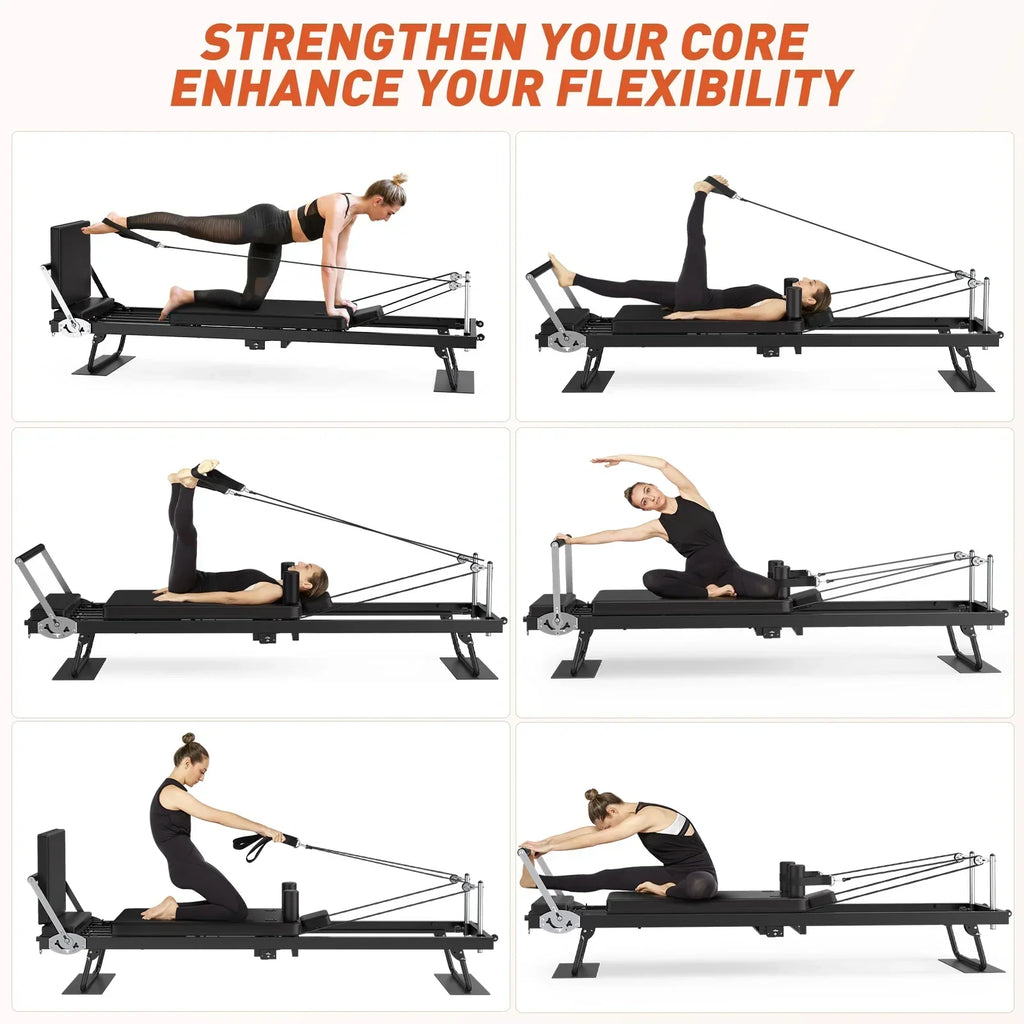 2026 NewGIKPAL 92" Foldable Pilates Reformer Machine for Home Gym,Balanced Body Pilates Exercise Equipment with Jump Board
