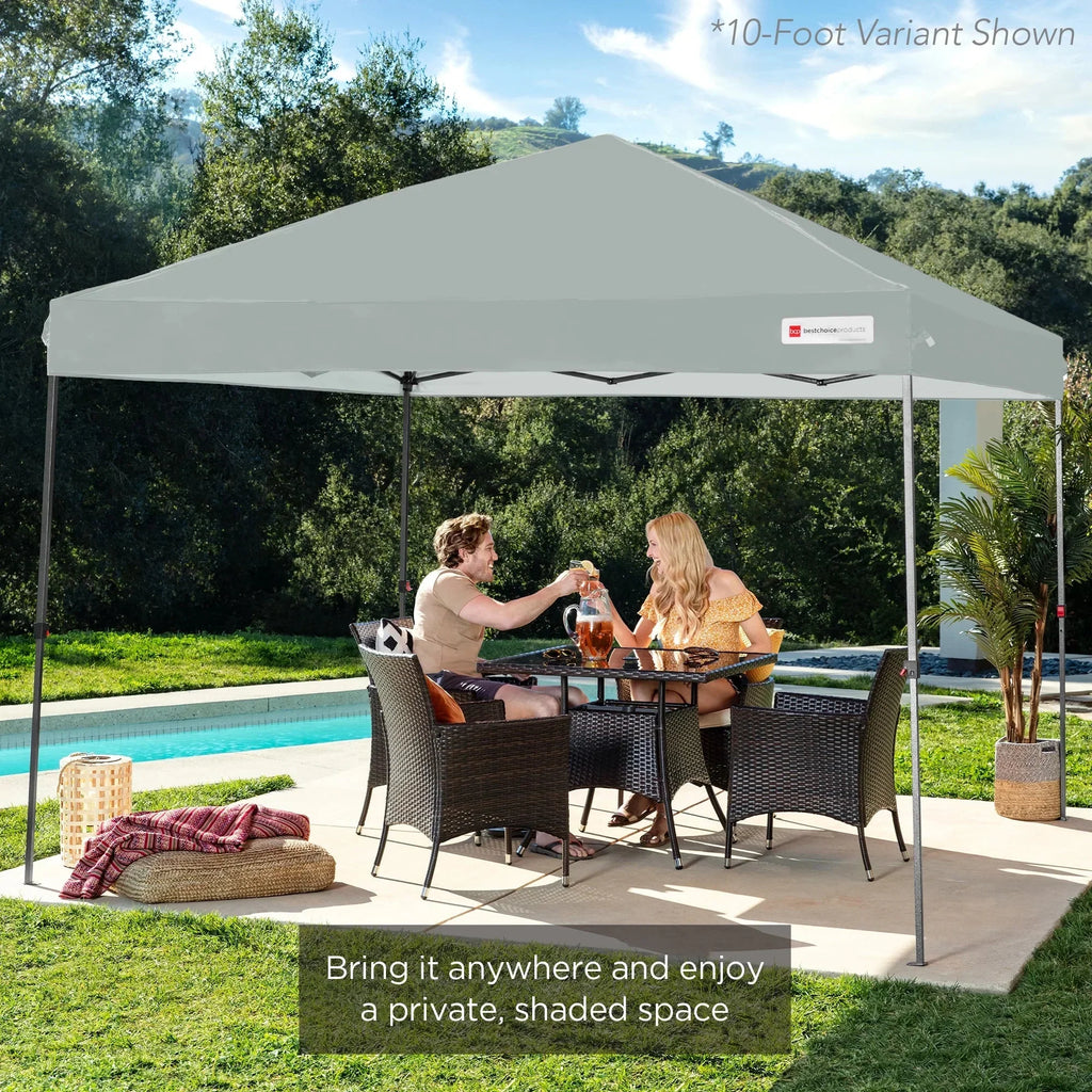 2026 NewBest Choice Products 12x12ft Easy Setup Pop Up Canopy w/ 1-Button Setup, Wheeled Case, 4 Weight Bags - Navy Blue